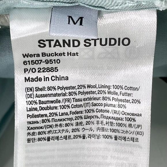 Stand Studio Wera Bucket Hat Size Medium Fleece Wool Blend Green Checkered NEW! main image 5